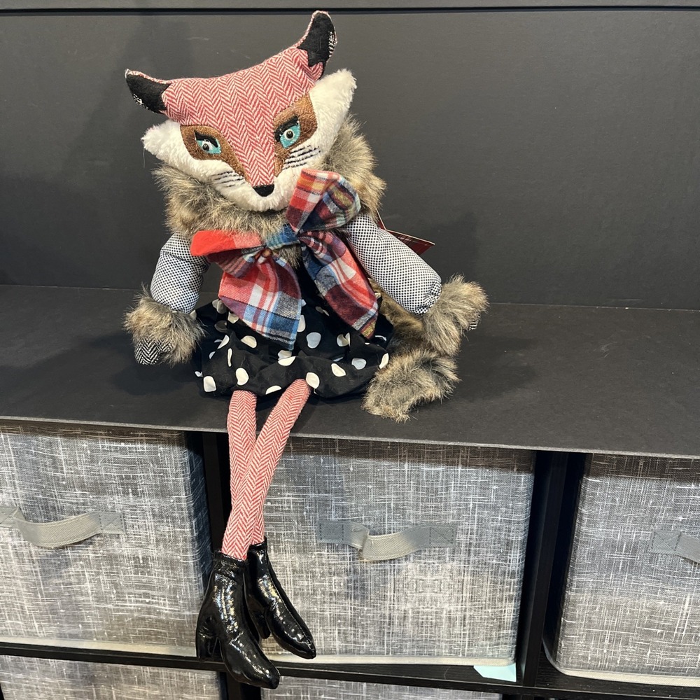Ms. Fox Debi Lilly City Holiday Fox Plush w/ Tag Shelf Sitter Weighted Poseable